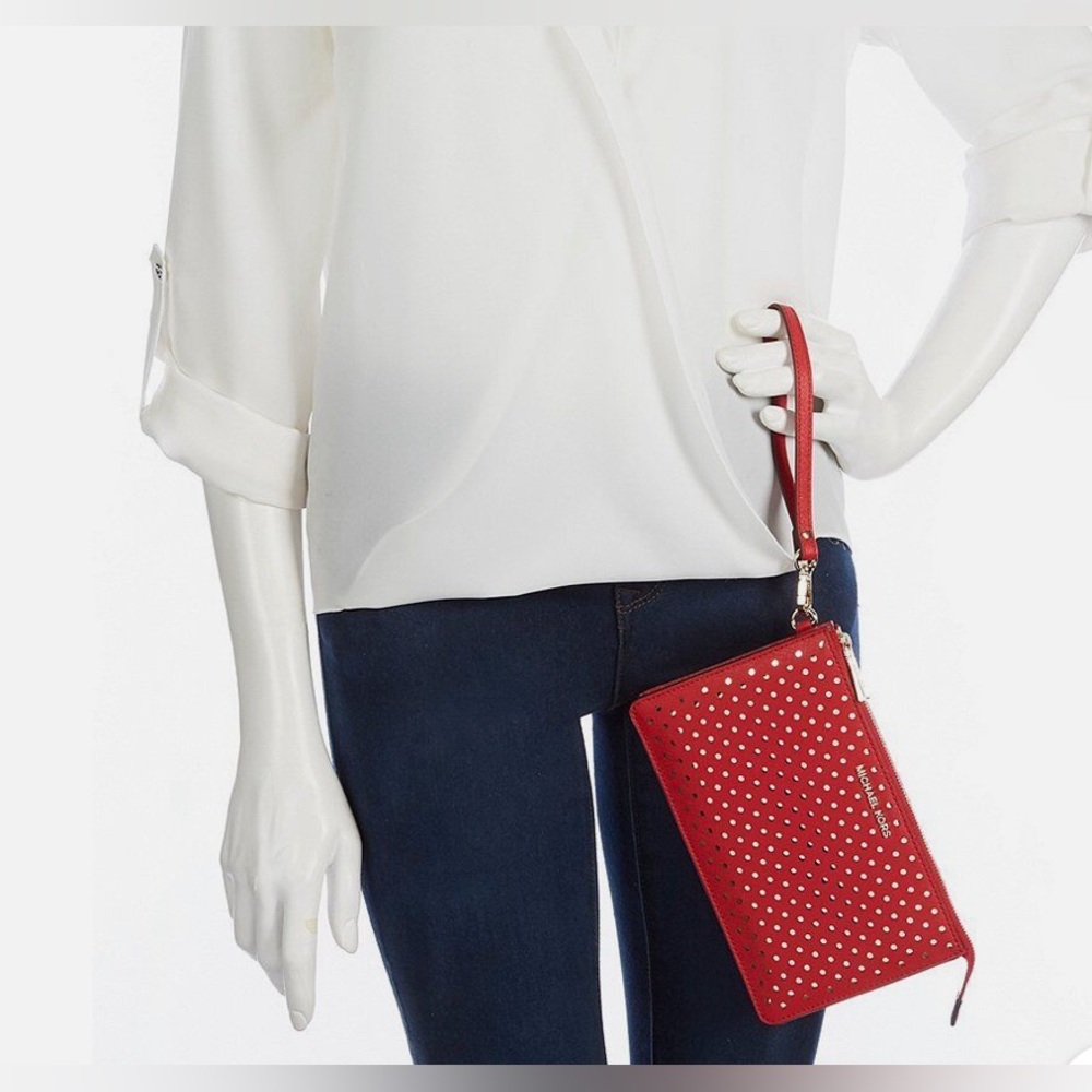 NWT - Michael Kors Red leather Wristlet